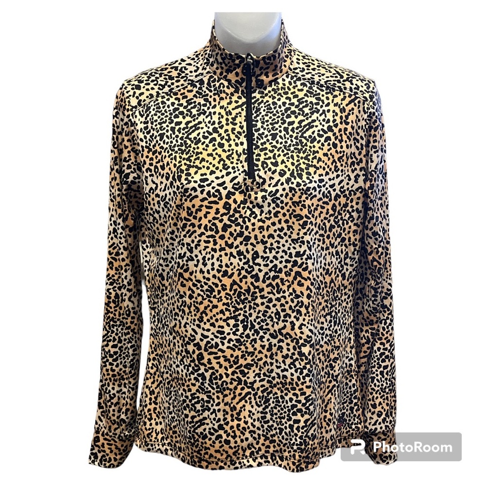 Hot Chillys Women’s Cheetah Print Quarter  Zip Top size medium